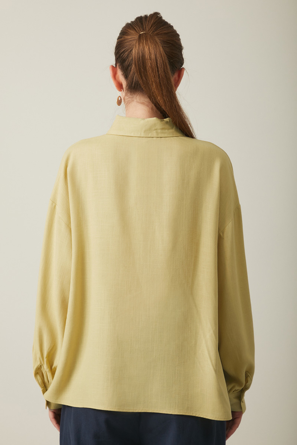 Viscose Linen Shirt Butter Yellow - 14