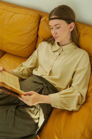 Viscose Linen Shirt Butter Yellow - 1