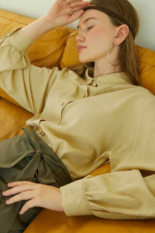 Viscose Linen Shirt Butter Yellow - 3