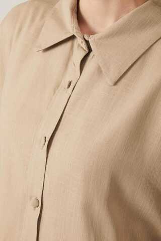 Viscose Linen Shirt Taupe - 10