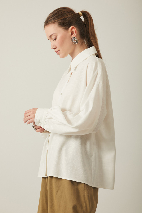 Viscose Linen Shirt White - 3