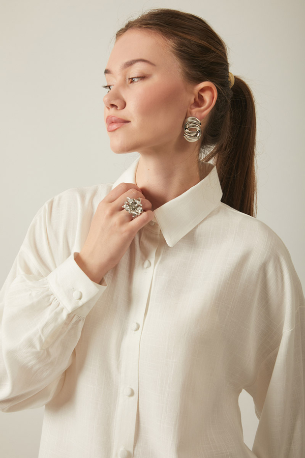 Viscose Linen Shirt White - 6