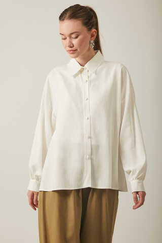 Viscose Linen Shirt White - 7