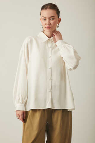 Viscose Linen Shirt White - 8