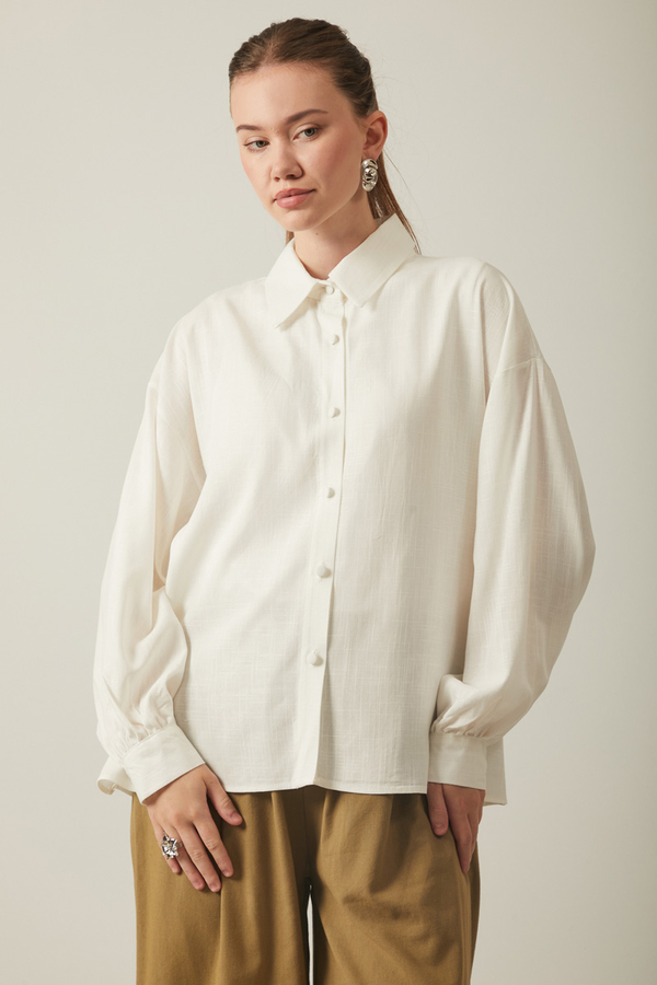 Viscose Linen Shirt White - 10