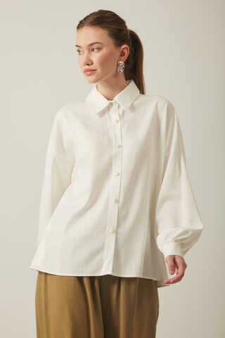 Viscose Linen Shirt White - 1