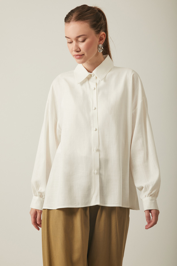 Viscose Linen Shirt White - 7