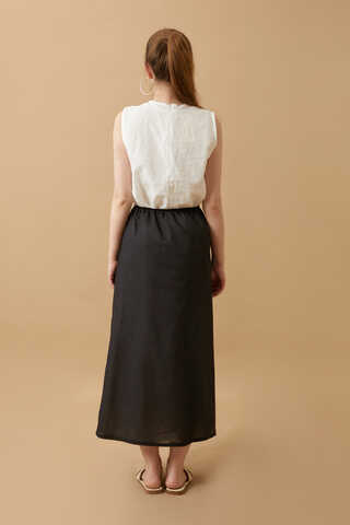 Voile Lined Skirt Black - 6