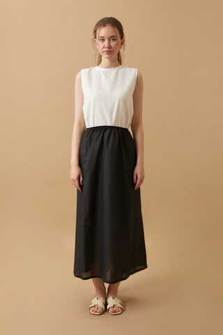 Voile Lined Skirt Black - 1