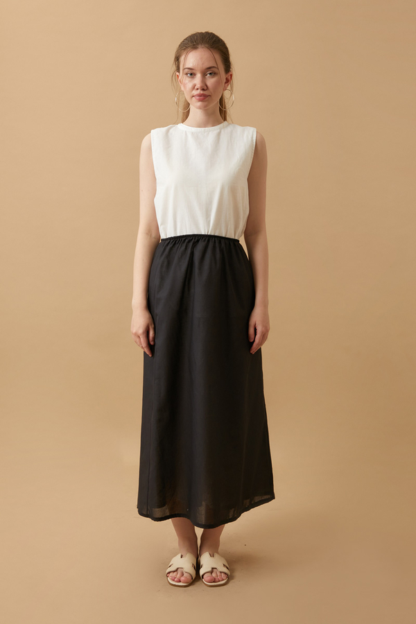 Voile Lined Skirt Black - 1