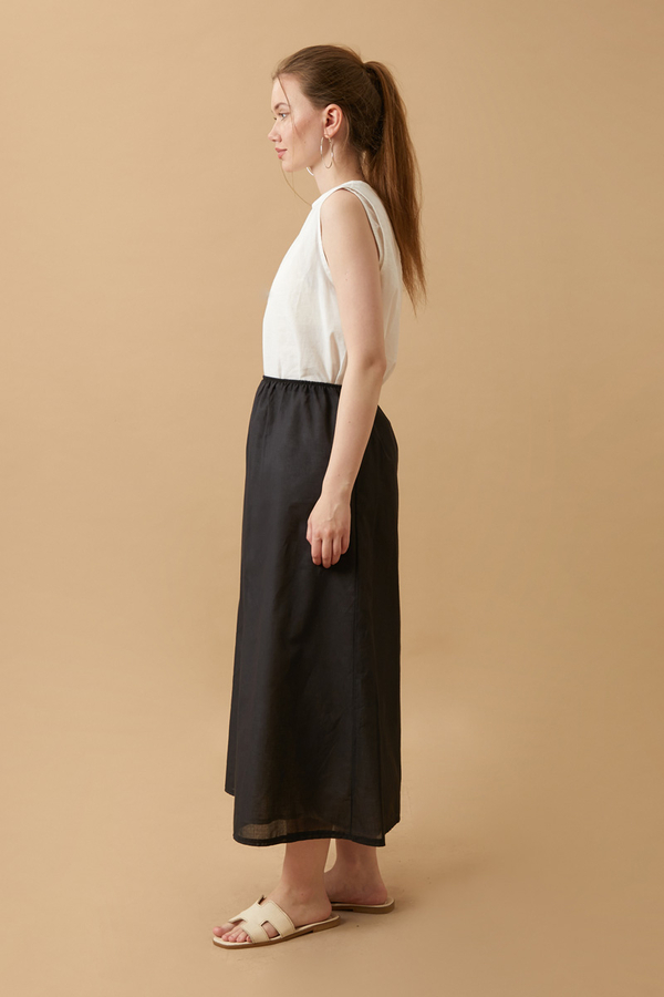 Voile Lined Skirt Black - 4