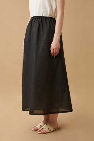 Voile Lined Skirt Black - 5