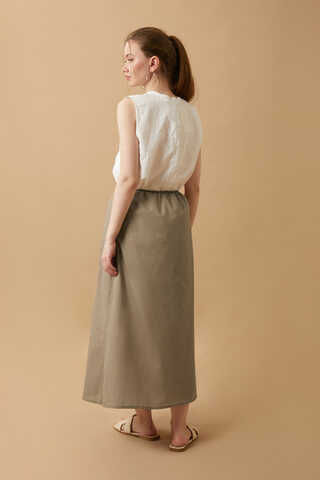 Voile Lined Skirt Vizon - 8