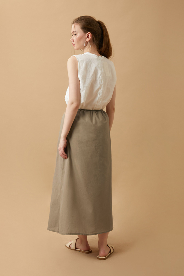 Voile Lined Skirt Vizon - 8