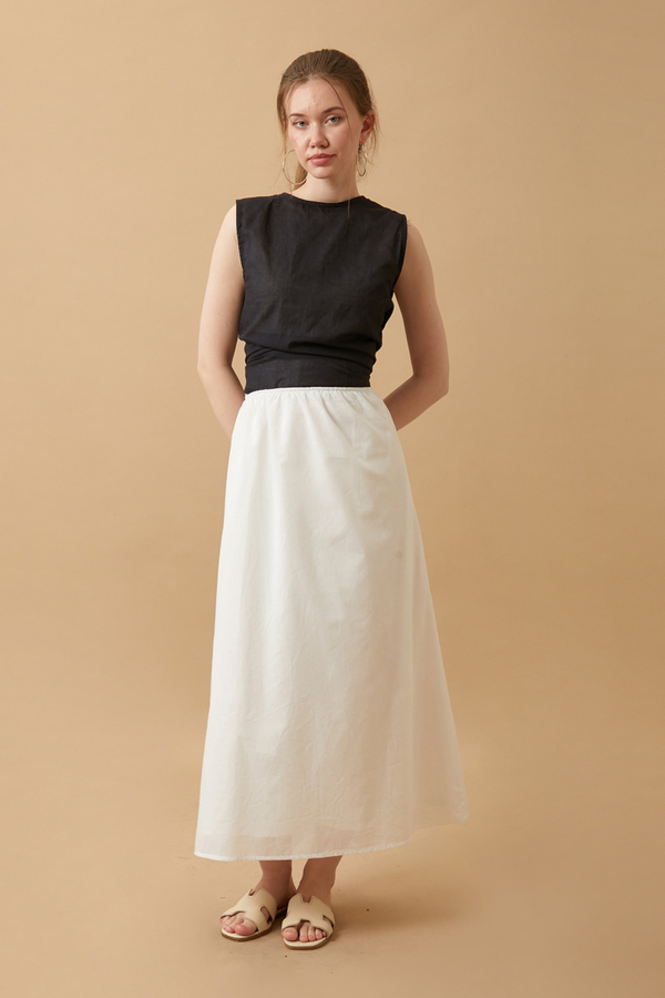 Voile Lined Skirt White - 2