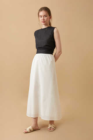 Voile Lined Skirt White - 3