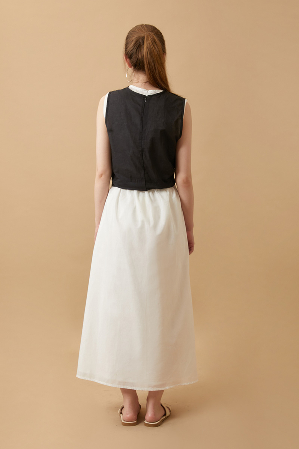 Voile Lined Skirt White - 7