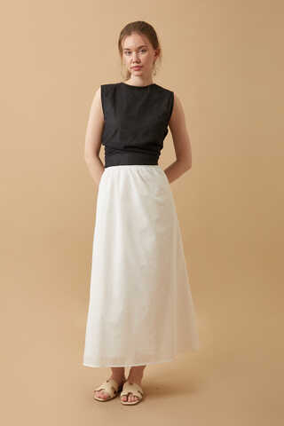 Voile Lined Skirt White - 2