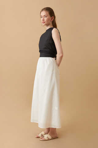 Voile Lined Skirt White - 4