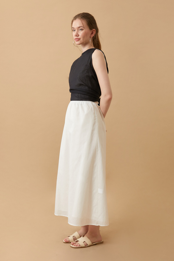 Voile Lined Skirt White - 4