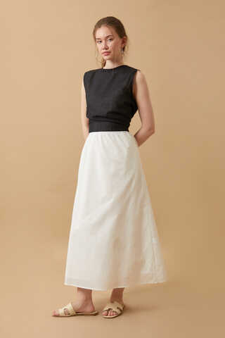 Voile Lined Skirt White - 5