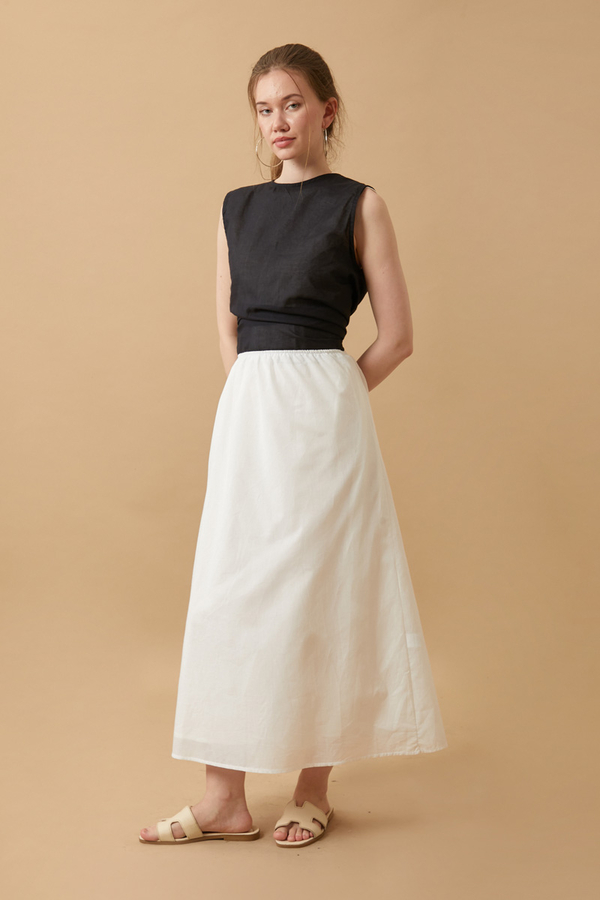 Voile Lined Skirt White - 5