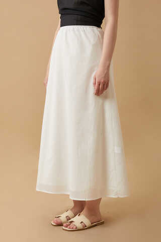 Voile Lined Skirt White - 6