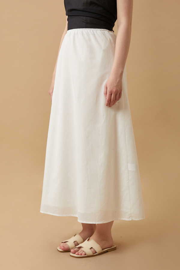 Voile Lined Skirt White - 6
