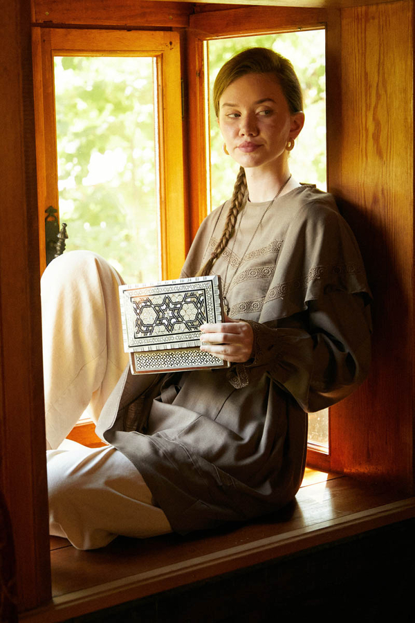 Volan Detaylı Dantelli Tunik Toprak - 4