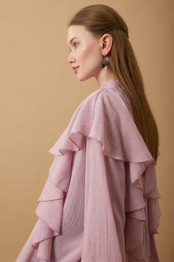 Volanlı Blouse Powder - 9