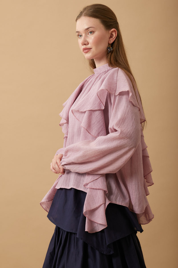 Volanlı Blouse Powder - 7