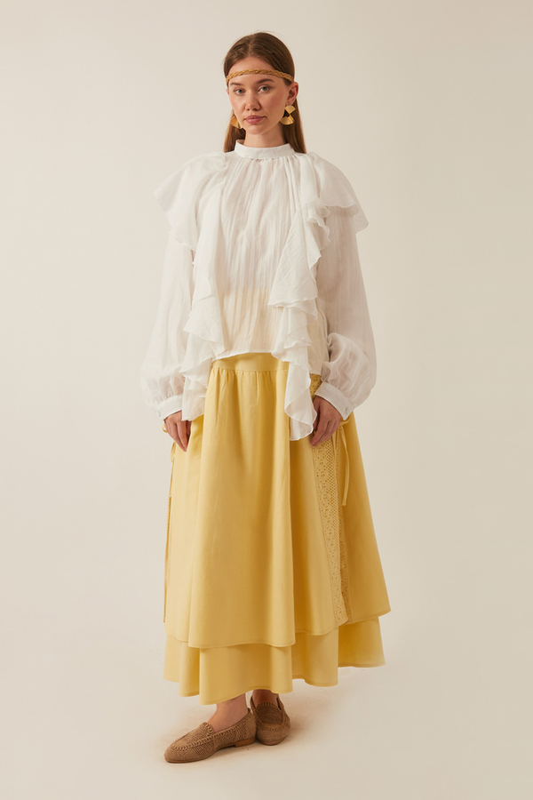 Volanlı Blouse White 