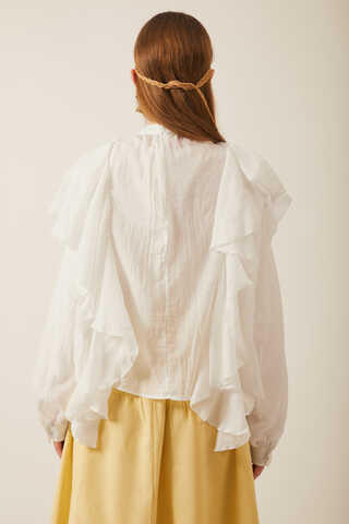 Volanlı Blouse White - 11