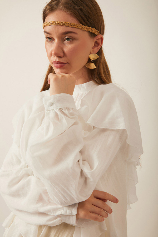 Volanlı Blouse White - 8