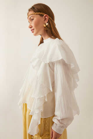 Volanlı Blouse White - 10
