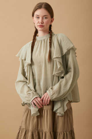 Volanlı Bluz Taş - 16