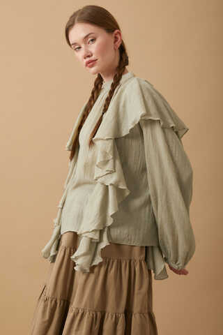 Volanlı Bluz Taş - 17