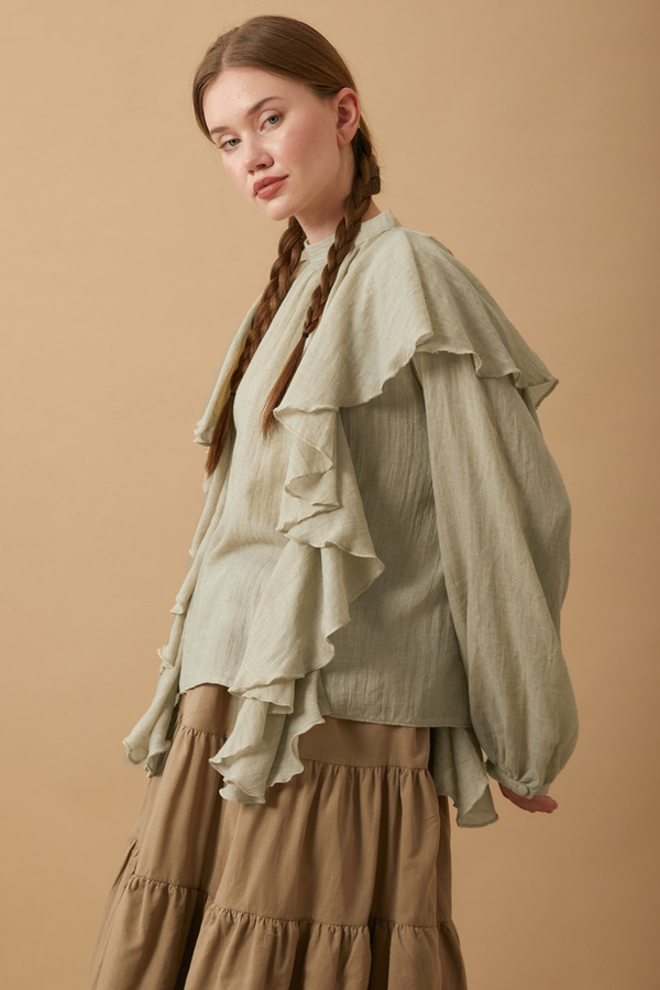 Volanlı Bluz Taş - 17