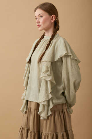 Volanlı Bluz Taş - 18