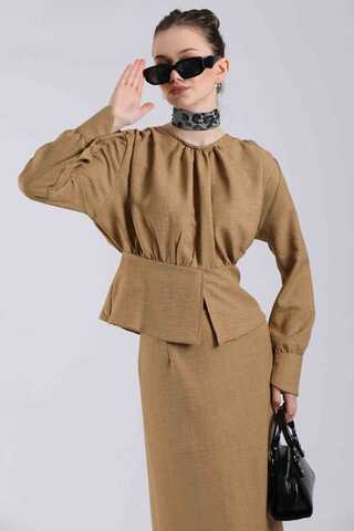 Volanlı Etek Takım Camel - 2