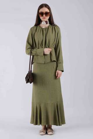 Volanlı Etek Takım Haki - 1