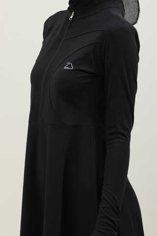 Volanlı Tesettür Mayo Takım Siyah - 5