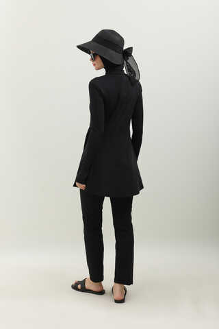 Volanlı Tesettür Mayo Takım Siyah - 6