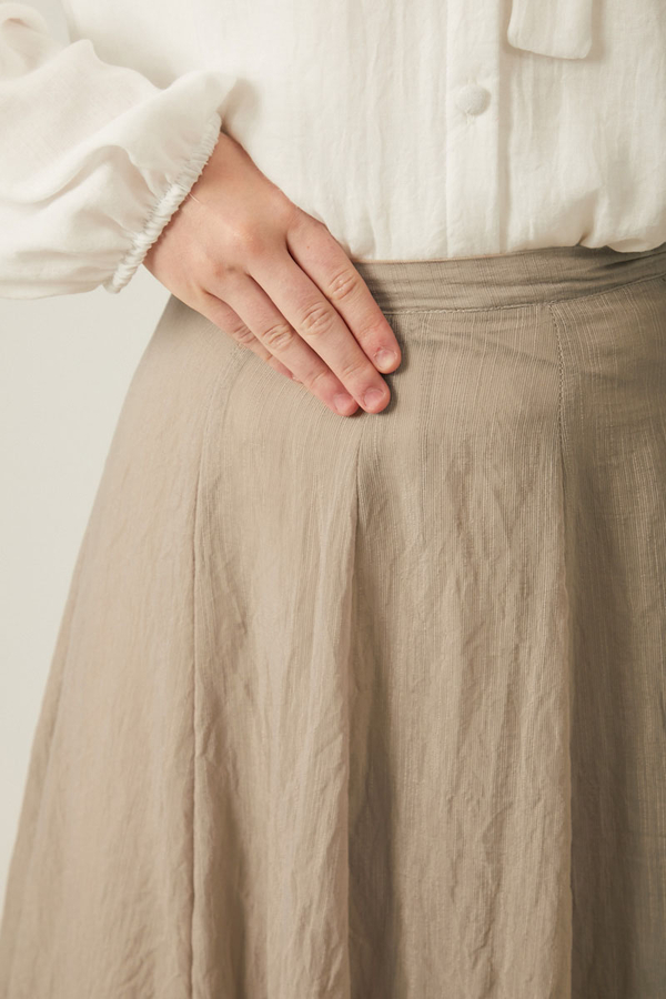 Volanlı Uzun Etek Vizon - 3