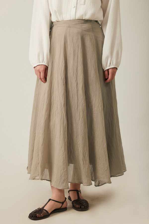 Volanlı Uzun Etek Vizon - 2