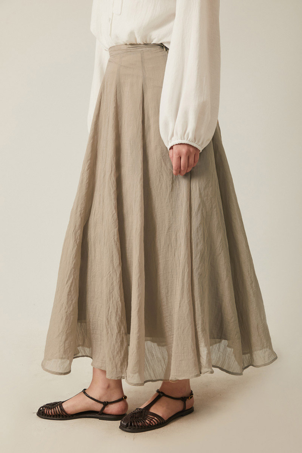 Volanlı Uzun Etek Vizon - 4