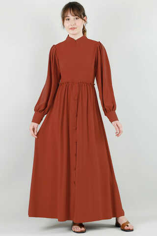 Frilly Buttoned Waist Dress Tile - 1