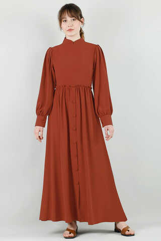 Frilly Buttoned Waist Dress Tile - 2