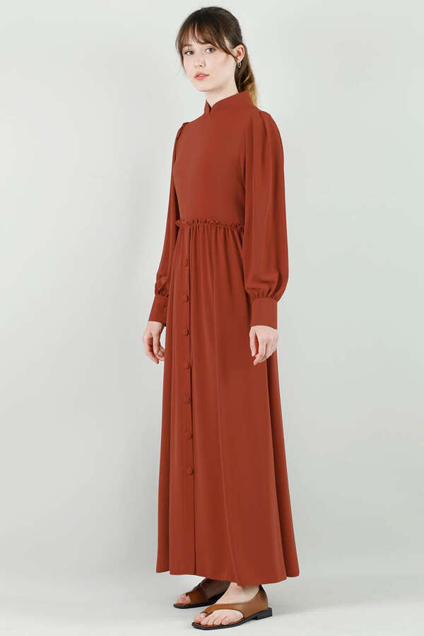 Frilly Buttoned Waist Dress Tile - 3