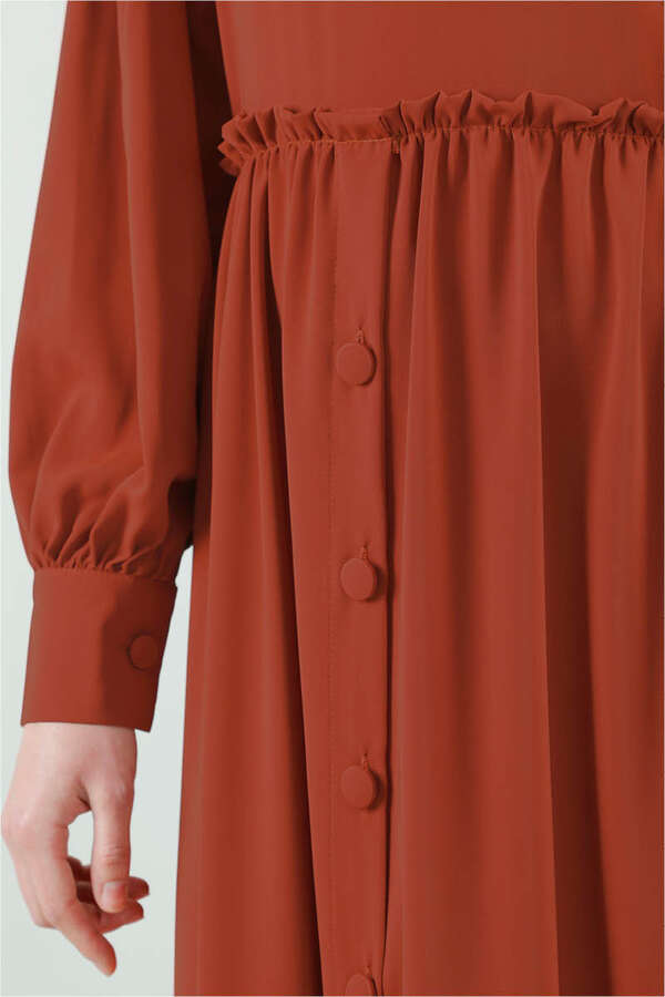 Frilly Buttoned Waist Dress Tile - 4